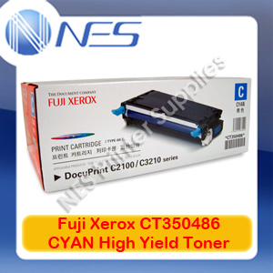 Fuji Xerox Genuine CT350486 CYAN High Yield Toner Cartridge for DocuPrint C2100/C3210DX (6K)